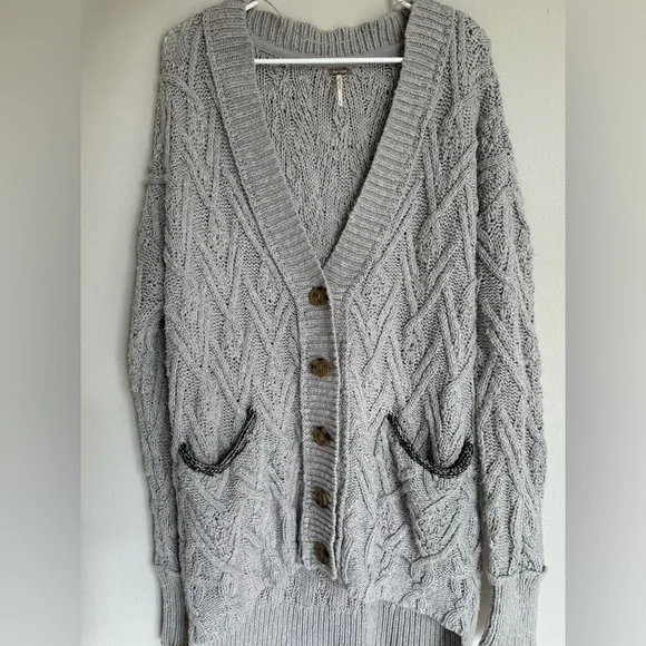 Free People | Montana Cable Cardi | Vapor | Small - Picture 2 of 7